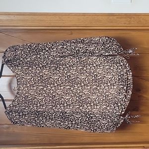 White House Black Market Animal Print Shirt Size 8